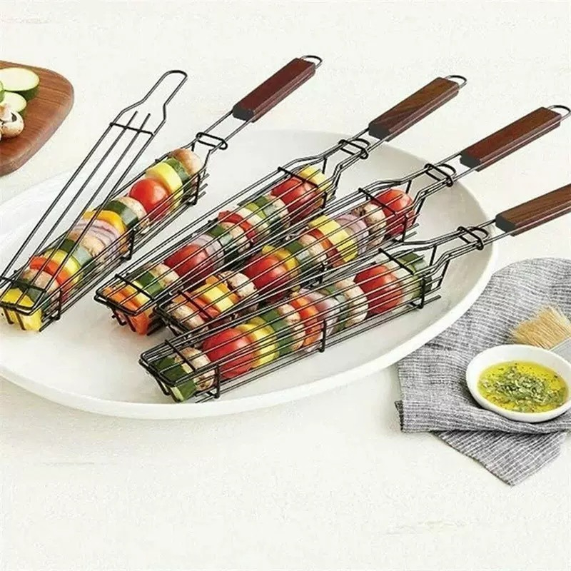 ตะกร้าย่างบาร์บีคิวแบบพกพา ตะแ - Camping Cooking Vegetables บทวิจารณ์และราคา