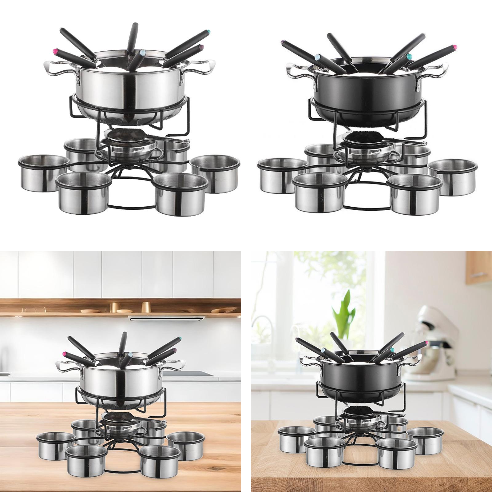 ชุดหม้อฟองดูพร้อมเตาปรุงอาหารแ - Camping Cooking Pot Stainless Steel บทวิจารณ์และราคา