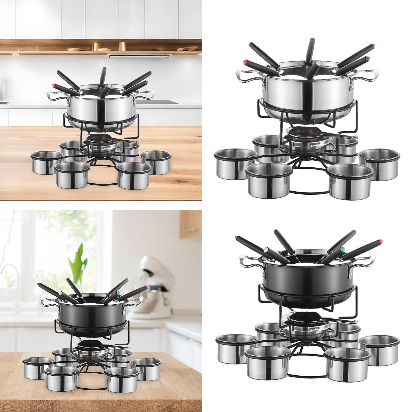 ชุดหม้อฟองดูพร้อมเตาปรุงอาหารแ - Camping Cooking Pot Stainless Steel บทวิจารณ์และราคา