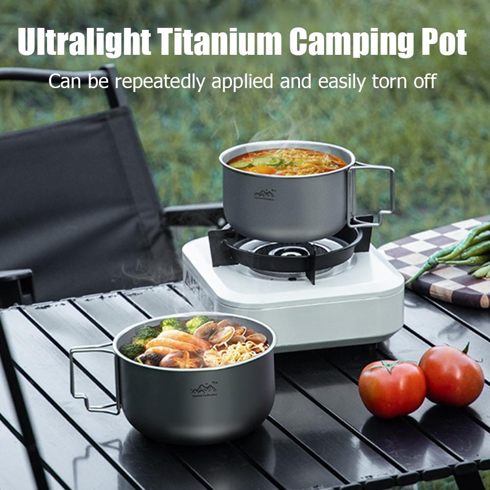 ชุดเครื่องครัวไทเทเนียมน้ำหนัก - Camping Cooking Pot Stainless Steel บทวิจารณ์และราคา