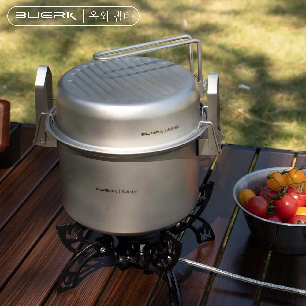 Outdoor Camping หม้อนึ่งและทอด - Camping Cooking Pot Stainless Steel บทวิจารณ์และราคา
