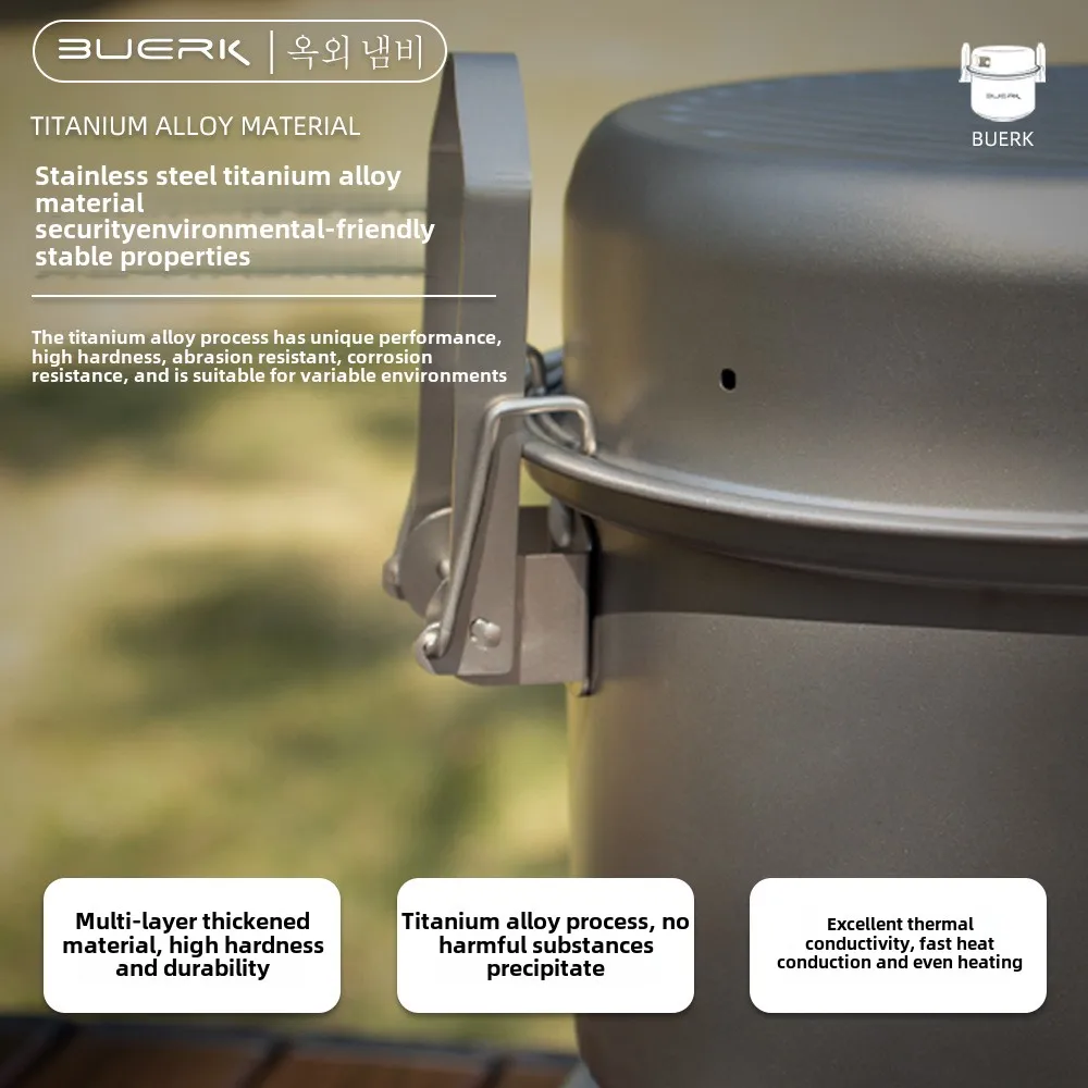 Outdoor Camping หม้อนึ่งและทอด - Camping Cooking Pot Stainless Steel บทวิจารณ์และราคา