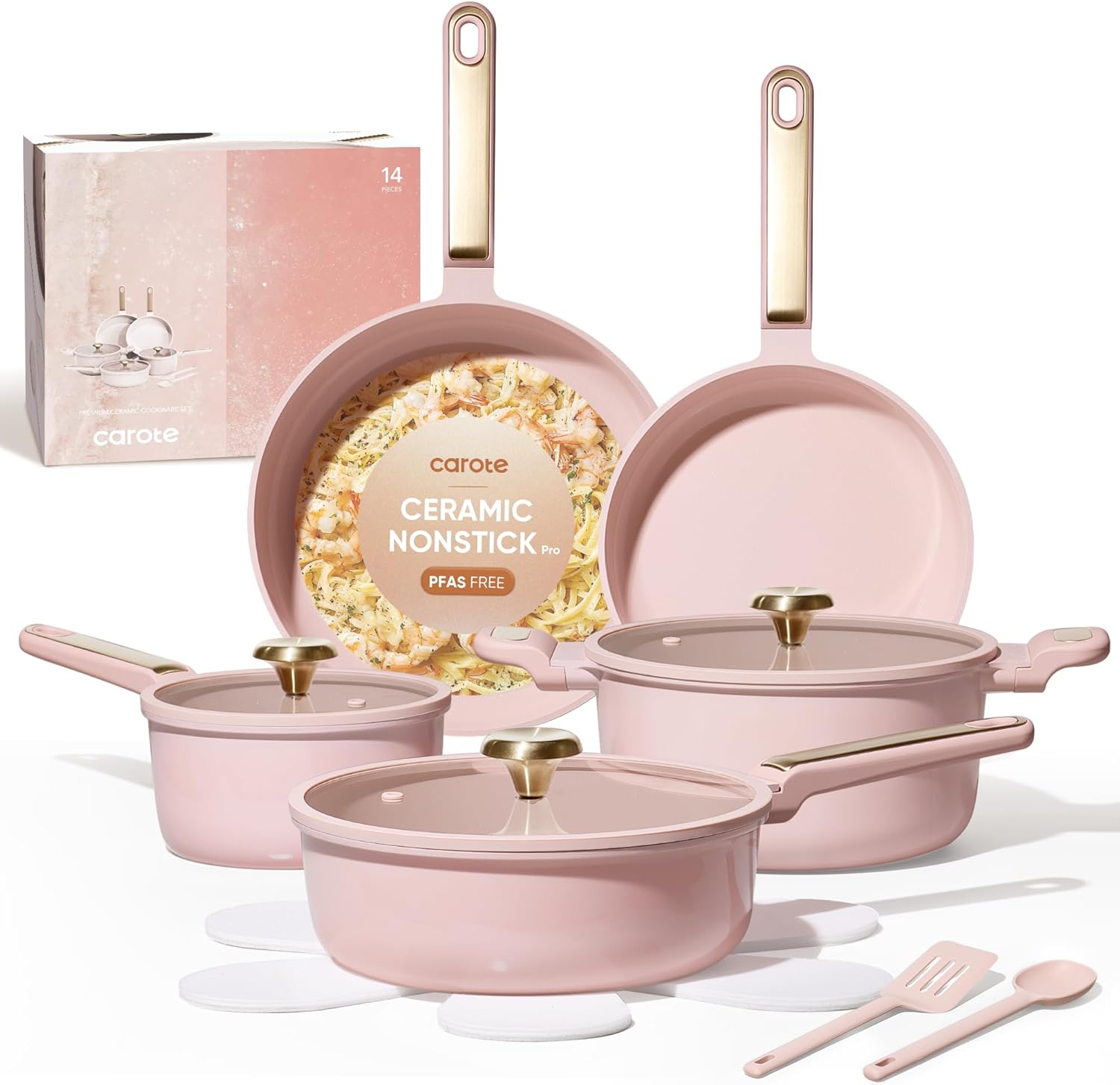 ชุดเครื่องครัวเซรามิกกันติด 14 - Camping Cooking Pots And Pans Set บทวิจารณ์และราคา