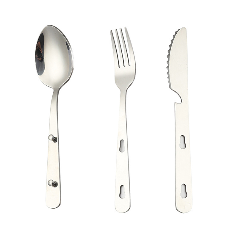 ชุดช้อนส้อมมีดพกพาสแตนเลส 3 ชิ - Quechua Camping Cooking Set บทวิจารณ์และราคา