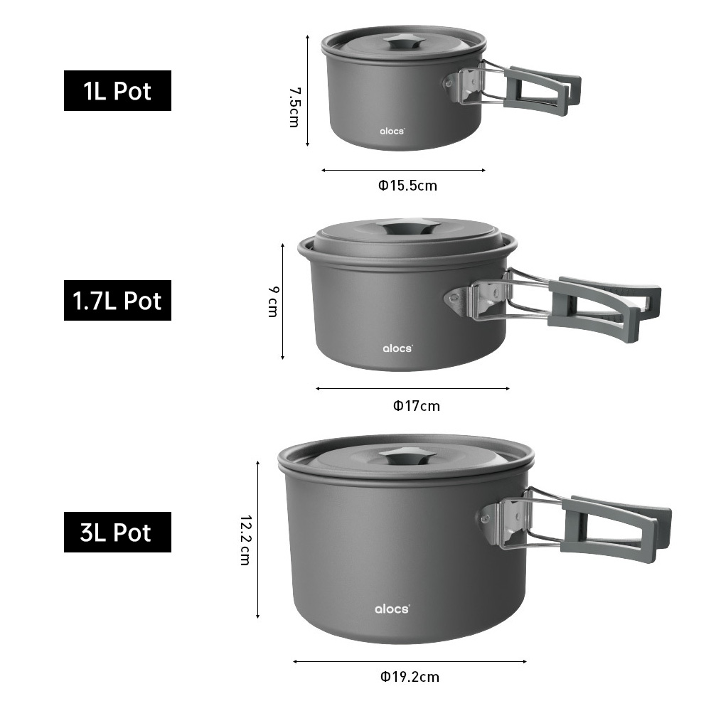 หม้ออาหารตั้งแคมป์อะลูมินัมอัล - Camping Cooking System บทวิจารณ์และราคา