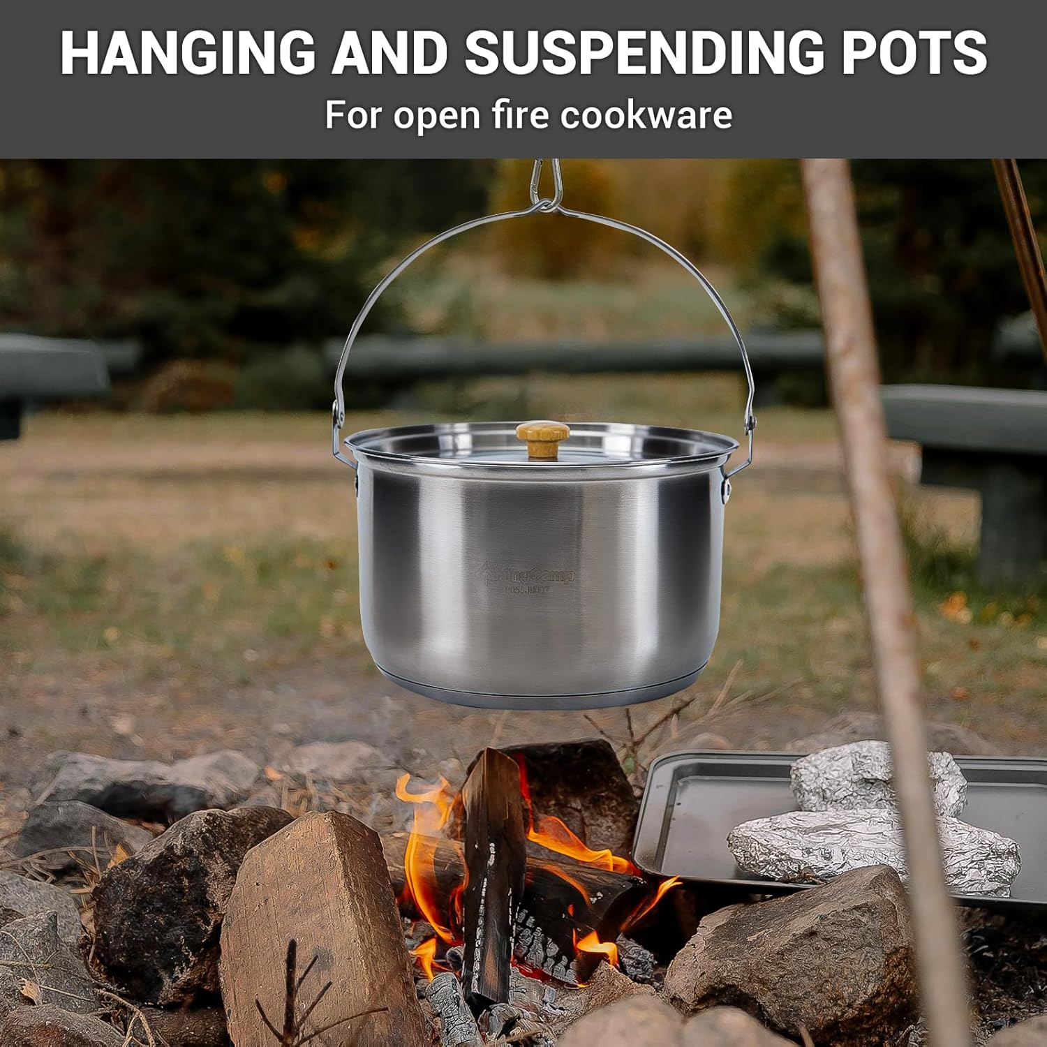 ชุดเครื่องครัวแคมป์ปิ้งสแตนเลส - Camping Cooking Pots And Pans Set บทวิจารณ์และราคา