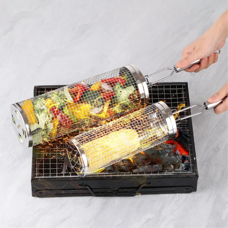 ตะกร้าย่างสเตนเลสสตีลแบบม้วนได - Camping Cooking Vegetables บทวิจารณ์และราคา