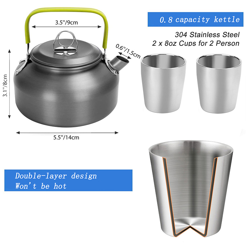 1 ชุดหม้อกลางแจ้ง กระทะ ชุดเคร - Camping Cooking Pots And Pans Set บทวิจารณ์และราคา