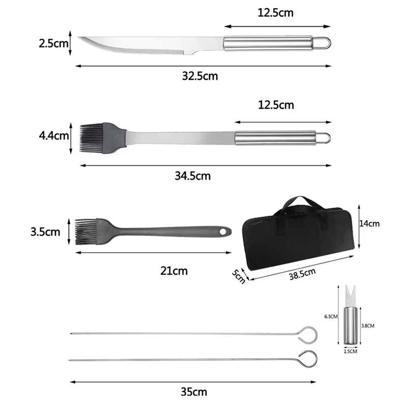 ชุดอุปกรณ์ปิ้งย่างสแตนเลส ชุดอ - Camping Cooking Utensil Bag บทวิจารณ์และราคา