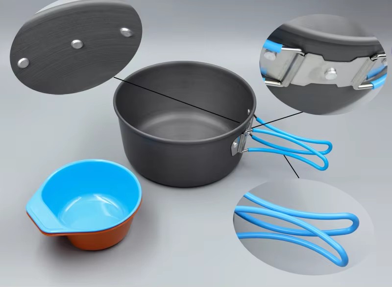 เครื่องครัวตั้งแคมป์แบกเป้หม้อ - Camping Cooking Pots And Pans Set บทวิจารณ์และราคา