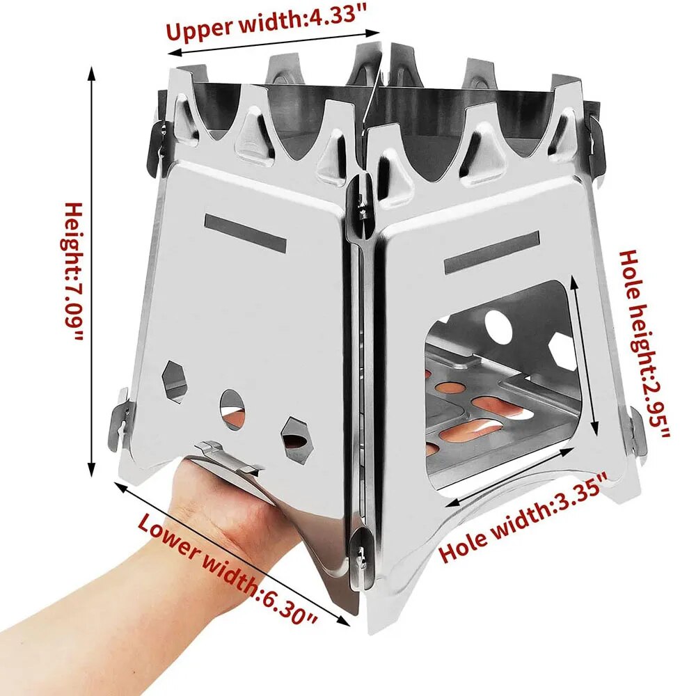 เตาไม้ตั้งแคมป์แบบพกพาเตาฟืนสแ - Camping Cooking System บทวิจารณ์และราคา