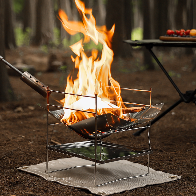 การเผาไหม้ไม้เตาแคมปิ้งแบบพกพา - Camping Cooking Fire Stove บทวิจารณ์และราคา